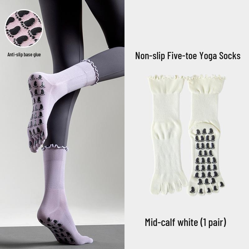 Non-slip Five-finger Yoga Socks - Spring/Summer Ballet Style for Pilates, Casual Japanese Sweet Design, Versatile Split-toe Sports Socks