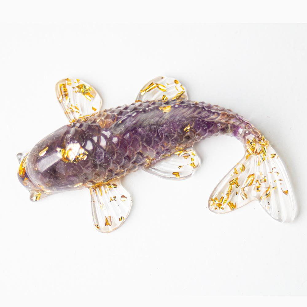 6cm Koi Ornamente Handgefertigt Kristall Tropfkleber Koi Dekoration Für Auto Büro Tisch Schrank Teetisch Teepoy Kreatives Fisch Ornament