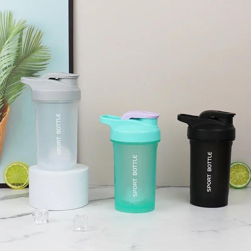 300ml Portable Outdoor Protein Powder Shaker Bottle Leak Proof Water Bottle for Gym Fitness Training Sport Mixing Cup with Scale