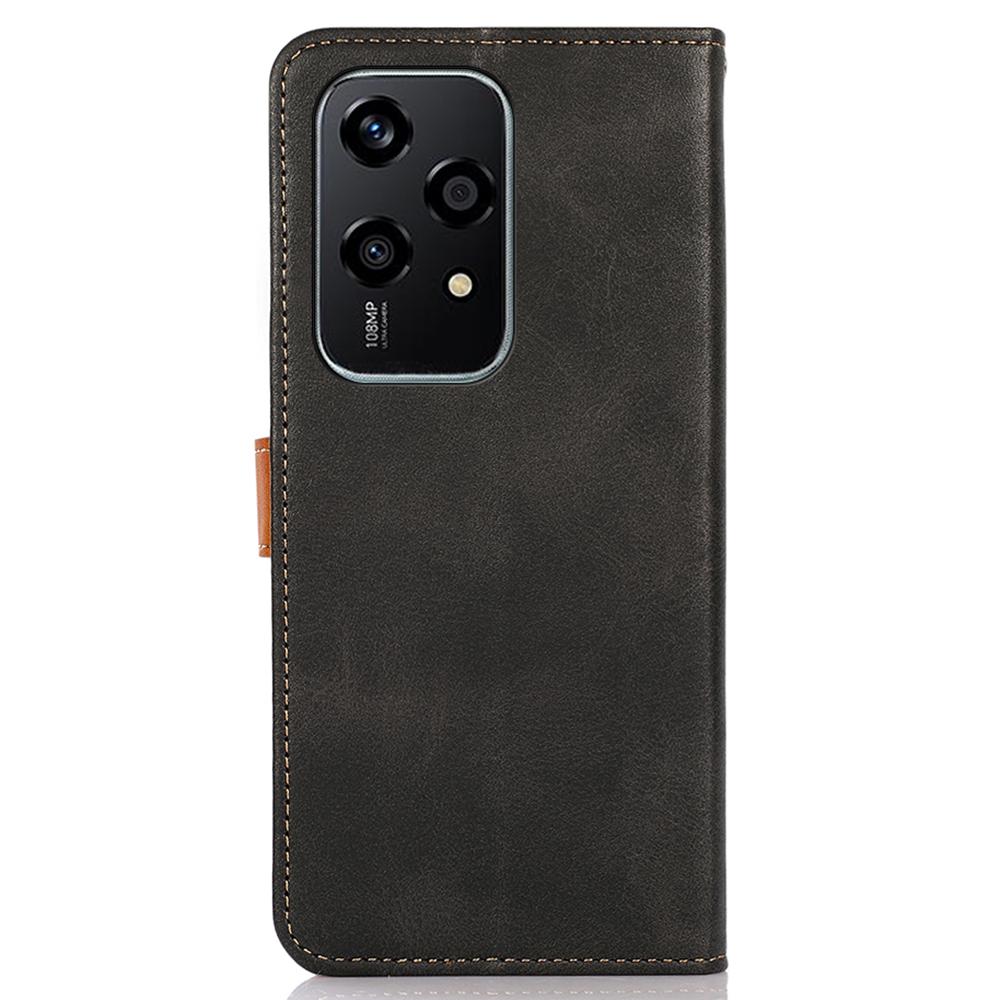 KHAZNEH For Honor 200 Lite Phone Stand Case PU Leather Phone Cover with Gold Magnetic Buckle Decor