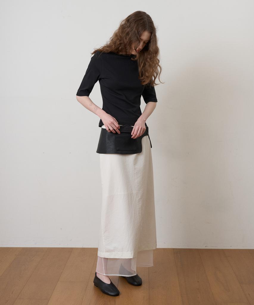 From Wear Vegan Leather Wrap Skirt Black
