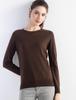 Women's Solid Color Wool Pullover Sweater - Round Neck, Long Sleeve, Versatile Base Layer Knitwear
