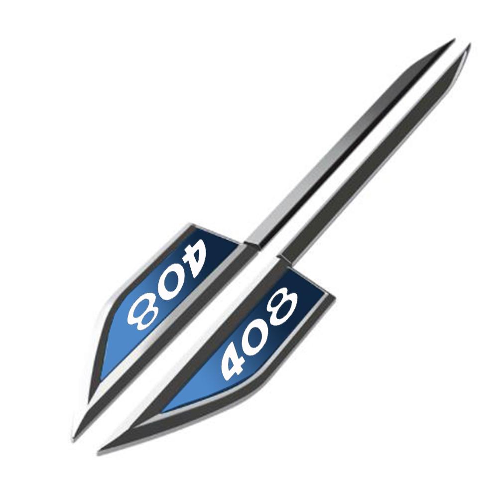 Auto Door Fender Side Blade Badge Car Body Sticker For Peugeot 206 207 208 306 307 308 406 407 408 3D Metal Side Sticker