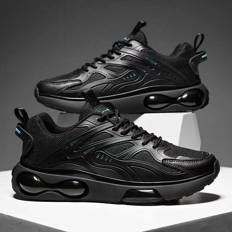 

Men Black Mesh Air Cushion Lace Up Casual Sports Sneakers Lightweight Daily Walking Shoes 39 чёрный