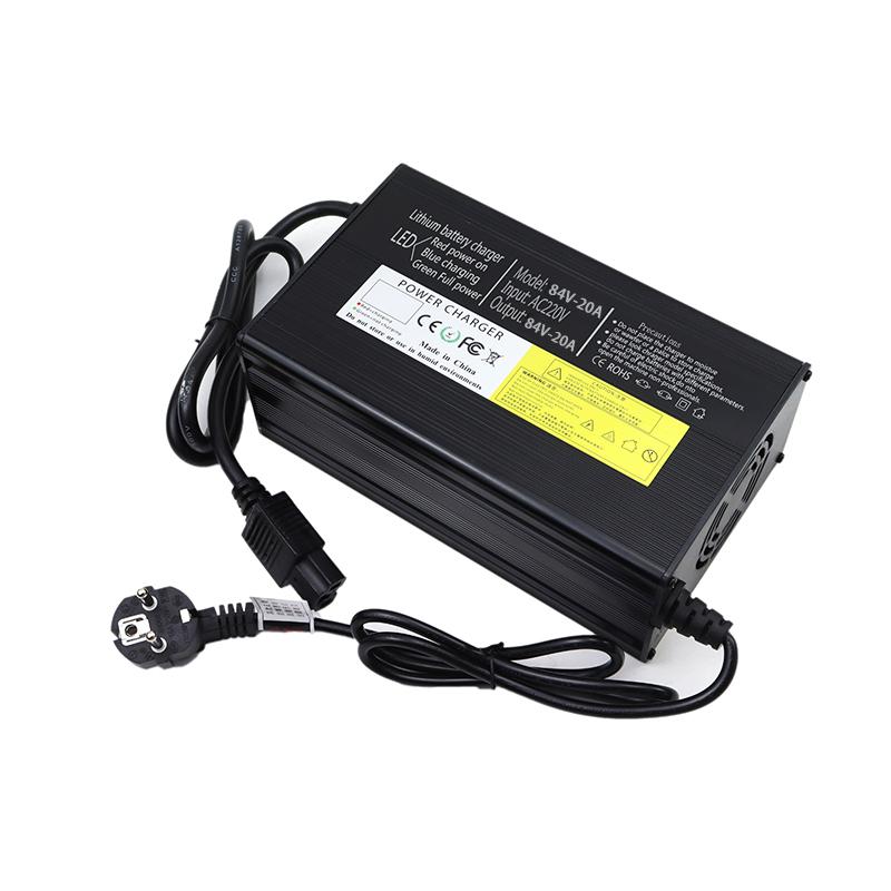 New84V 5A/8A/10A/12A/15A/20A Lithium Battery Charger Aluminum Shell LCD High Power For 20S 72V E-two Wheelers Cell Fast Charging