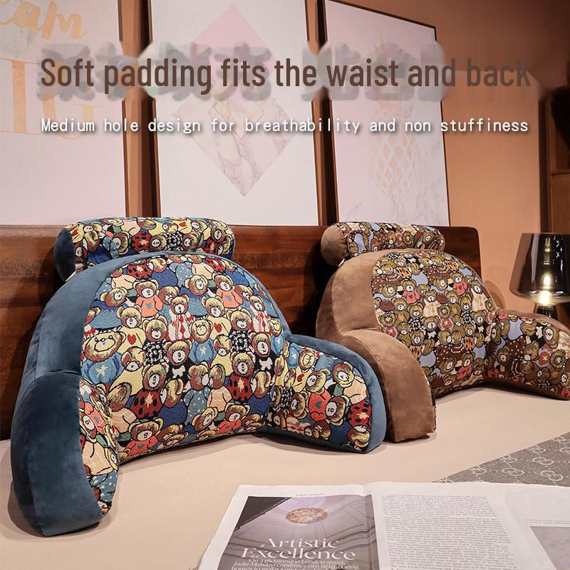 Großes Cartoon-Jacquard-Nachtkissen - Ganzjährige Lendenwirbelstütze für Bett und Büro