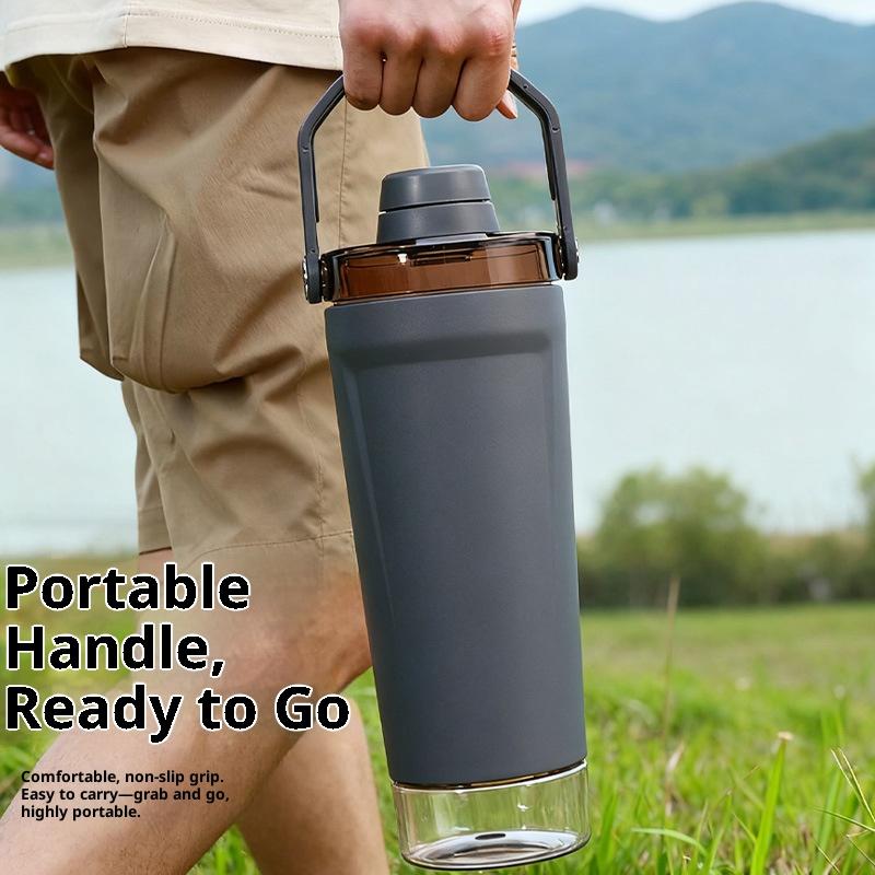

New American-style Large-mouthed Cup Stainless Steel Coffee Cup Portable Car Vacuum Insulated Cup Outdoor Leisure Casual Cup 24oz серый