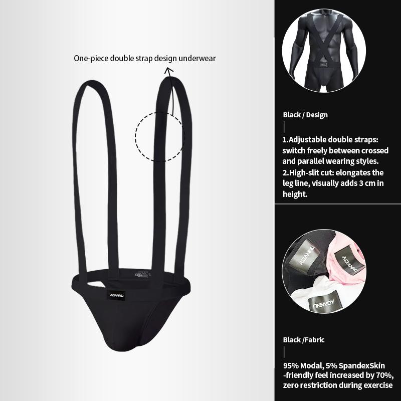 1Piece New Men's High-Cut Underwear Bodysuit, Sexy Low Rise Fashion Bikini Modal Soft Comfortable Briefs For Men Hip Raise Underpants