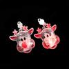 Santa Claus Xmas Dangle Ear Clips Electric Luminous Christmas Pendant LED Drop Earrings  Girls
