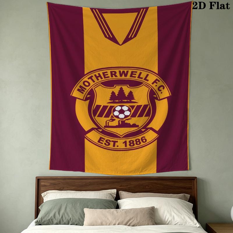 Motherwell FC Wall Tapestry Aesthetic Wall Hanging Printed Fabric Blanket Decorative Tapestries for Bedroom Living Room Home Decor