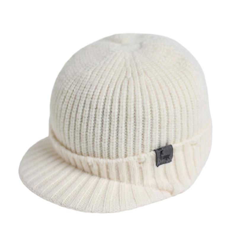 

Премиальная вязаная конная шапка с теплой подкладкой и защитой ушей, унисекс дизайн для холодной погоды белый