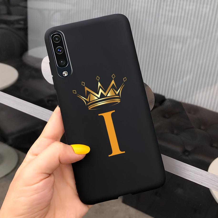 For Samsung Galaxy A50 A50S A30S Case Silicone Letters Crown Back Cover Phone Cases For Samsung A50 A 50 30 S A307F A507F Fundas