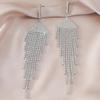 Rhinestone Tassel Earrings: Sparkling, Long, Versatile, and Chic Claw Chain Design
