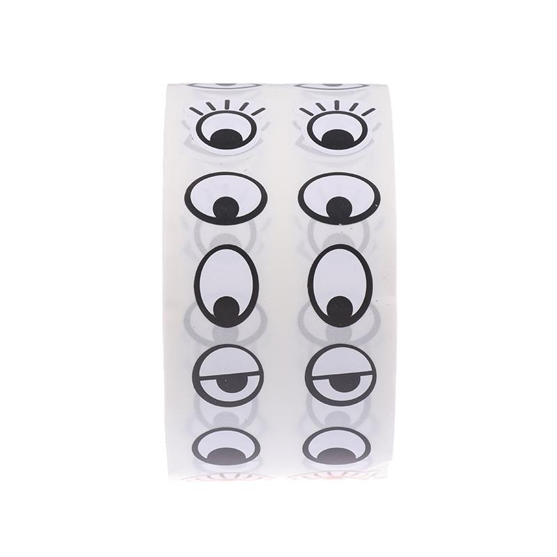 1000 Stück/Rolle Selbstklebende Augenaufkleber Mini Augenform DIY Aufkleber Schwarz Weiß Designs Halloween Party Kinderspielzeug Aufkleber