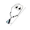 Black Resin Water Drop Necklace Earrings Light Luxury Niche Temperament Premium Pendant Clavicle Chain