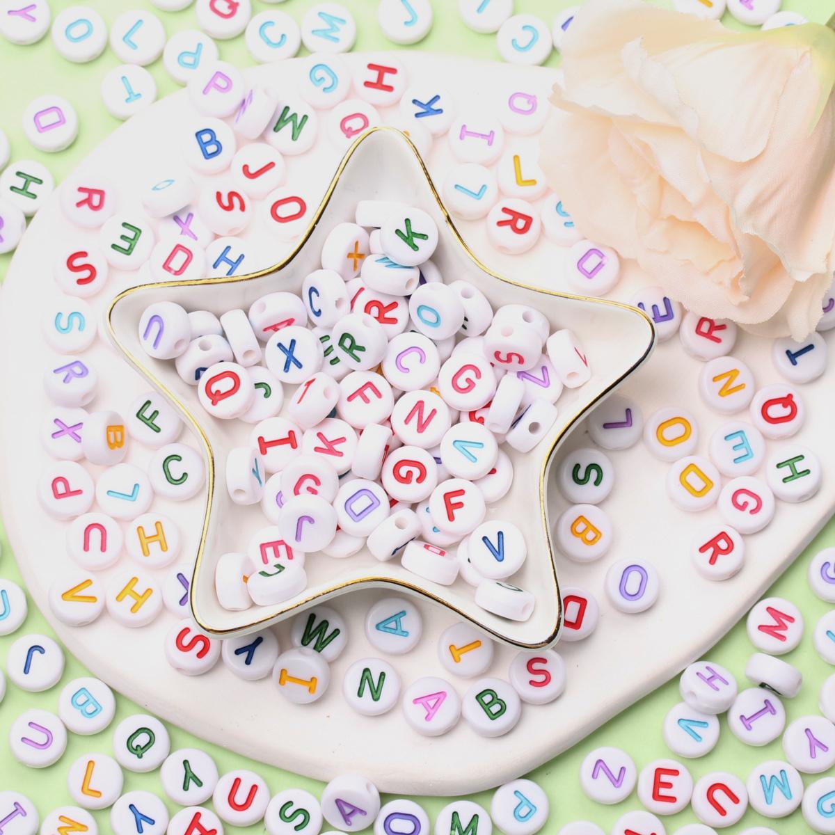 

60 шт. 10 мм ожерелье браслет красочные буквы акриловые аксессуары кулон свободные бусины DIY изготовление ювелирных изделий