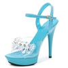 Sandals Women'S Newest Summer Fashion 13Cm Ultra-High Heel Sandals Candy Sexy Sandals Crystal Stiletto Women High Heels2022