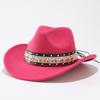 European and American five-pointed star western cowboy hat Tibetan warped woolen top hat men's and women's jazz hat