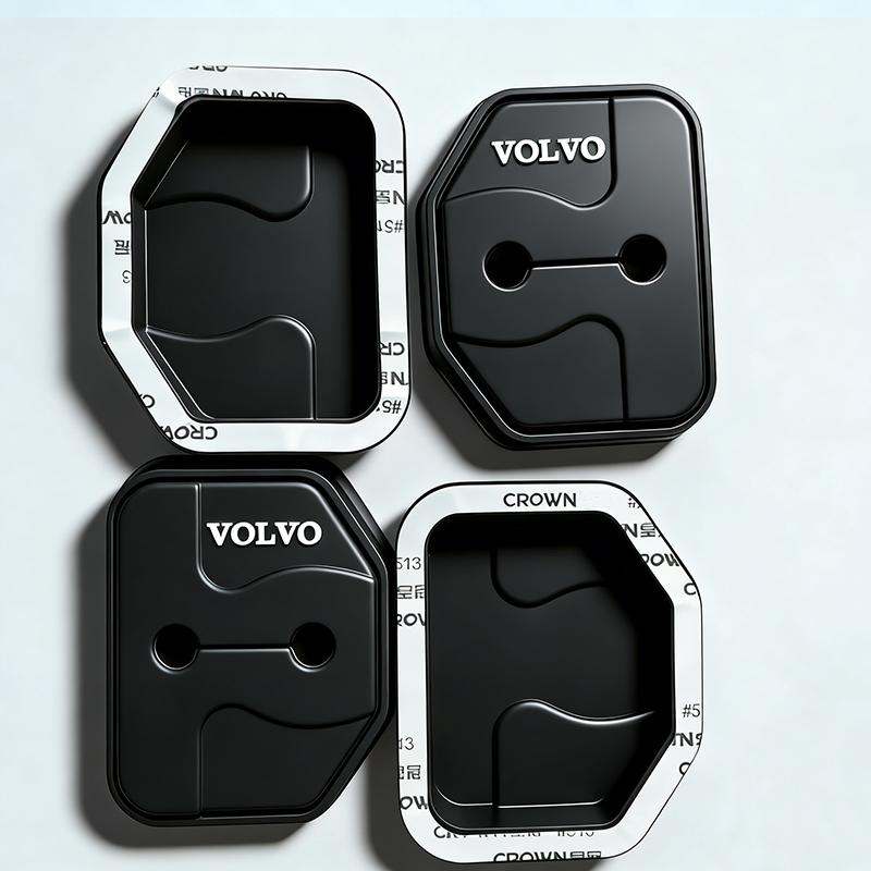 4PCS Car Door Lock Buckle Protector Cover Silicone Anti-Collision Anti-Rust for Volvo XC40 XC60 XC90  EX30 Auto Interior Parts HQ8