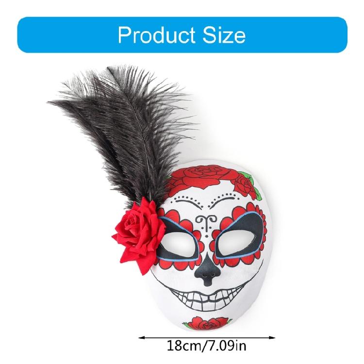 Day of the Dead Mask Full Face Mask Halloween Mask Sugar Skulls Mask Mexicans Masquerade Mask Party Mask for Carnivals