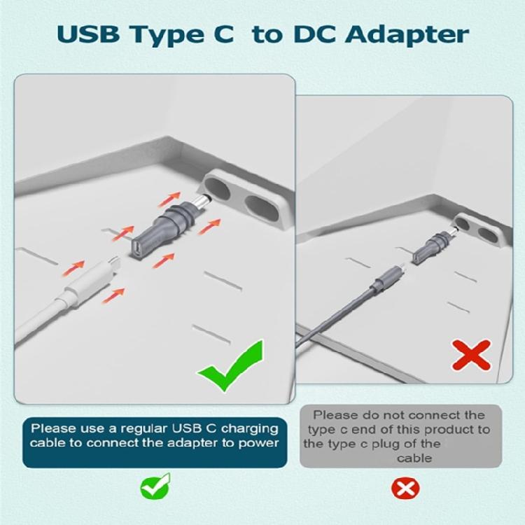 DC5521 Power Cable Adapter USB C Male to 5.5x2.1mm Converter 20V Input for 100W Power Source for Mini