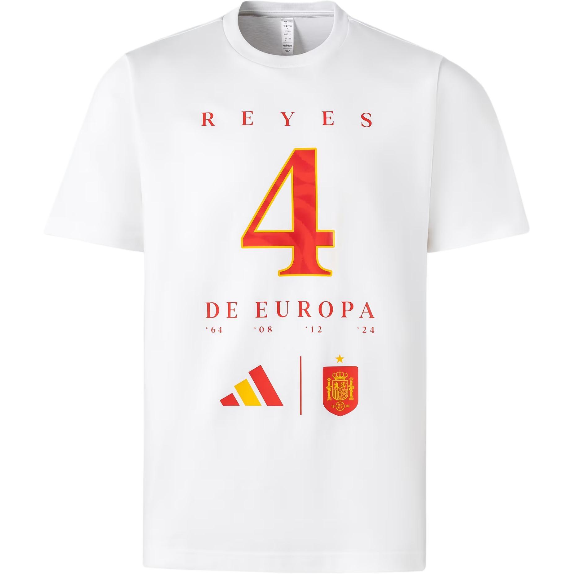 adidas Spain Euro Winner T-Shirt Asia Sizing White Men s KA0565 XL