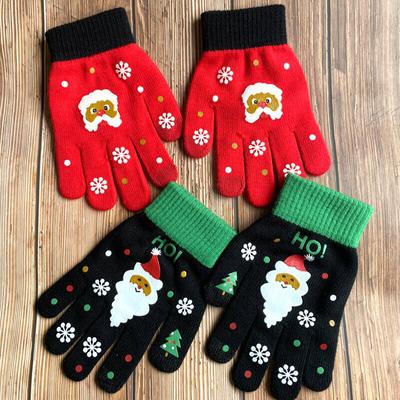 Men/Women Christmas Santa Gloves Thicken Touch Screen Winter Full Finger Mittens