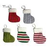 Festive Party Favor Pouches Mini Knitted Christmas Stocking Ornaments, Knit Xmas Tree Hanging Decor, Small Gift Card Holders Pendants for Tree,