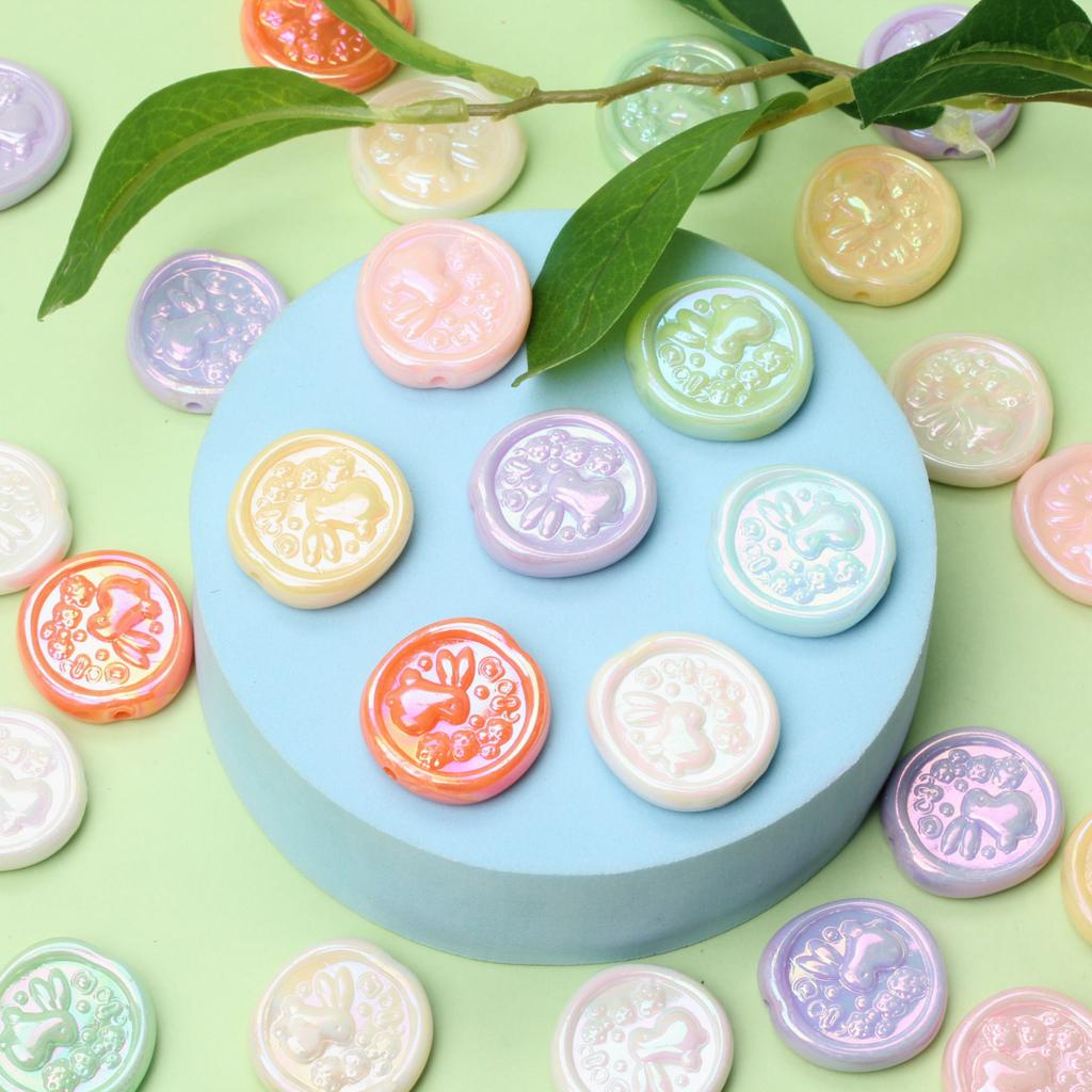 Jewelry Making 5Pcs 24*25mm Making Craft Beads Beading Accessory DIY Rabbit Geometry For Necklace Earrings Charms Handmade Material Acrylic