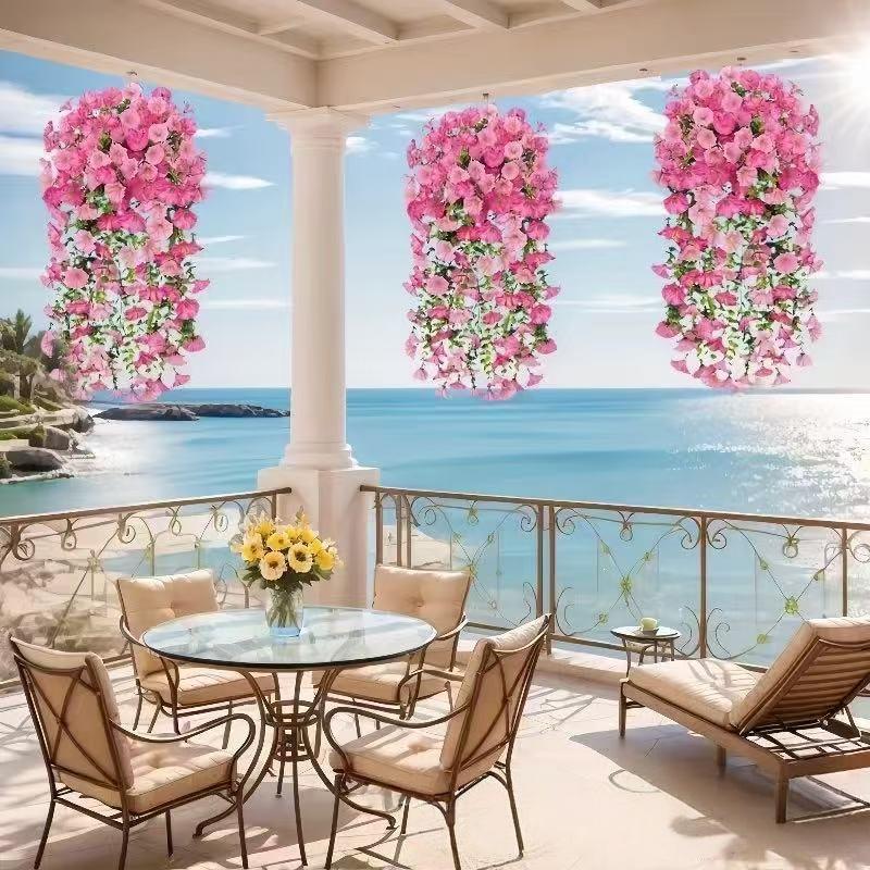 2/4 Pezzi Versatile Decorazione da Appendere Artificiale Resistente ai Raggi UV con Campanelle Mattutine ed Eucalipto Perfetta per Casa, Giardino e Matrimoni