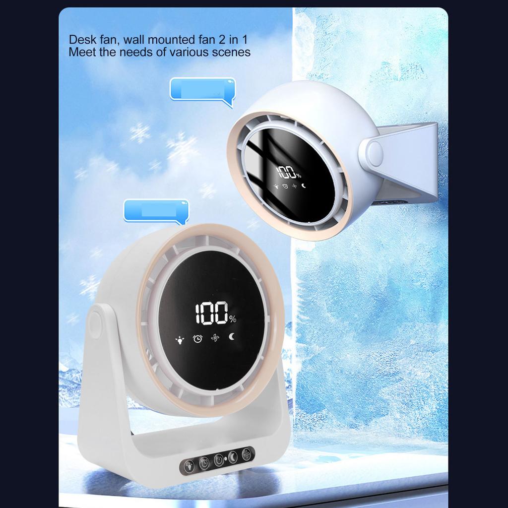 Desk Fan with Digital LED Display Personal Wall Mounted Table Fan 6 Inch for Home Office 5 Wind Speed