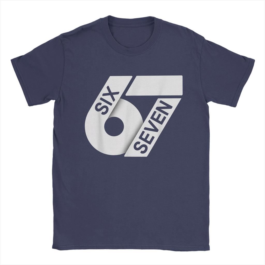 Six Seven 6 7 Meme T-Shirts Men Gen-Alpha Slang Vintage Pure Cotton Tees O Neck Short Sleeve T Shirts Big Size Clothes