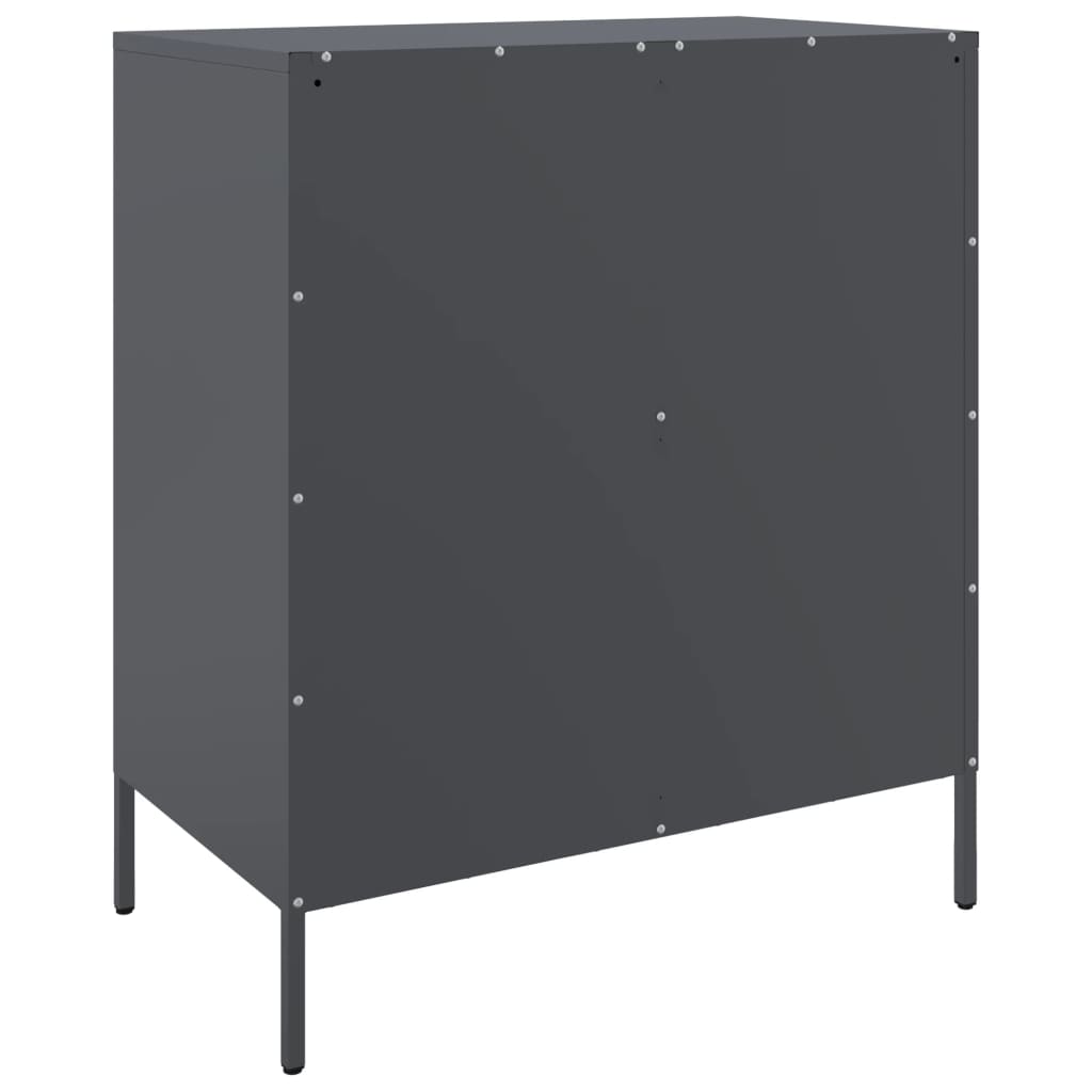 Vidaxl Szafka Boczna, Antracytowa, 68X39X79 Cm, Stal
