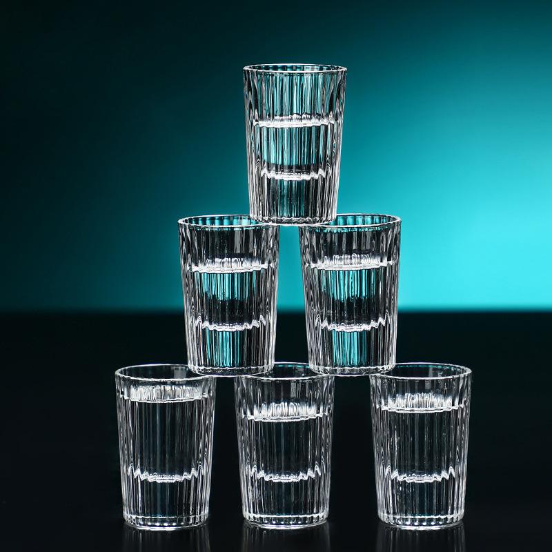 12pcs Set 20ml Fashion Spirits Cup Set Striped Small Wine Glass Transparent Creative Brandy Liquor Goblet Household SGlass