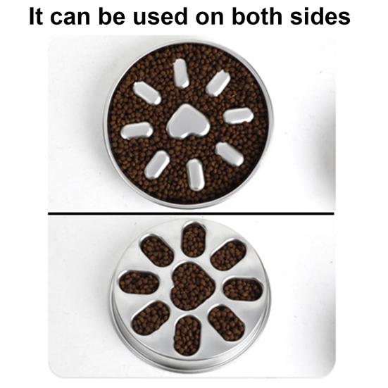 Pet Slow Food Bowl Anti-Slip Design Promotes Slow Feeding Stainless Steel Pet Dog Bowl for Small to Medium Dogs
