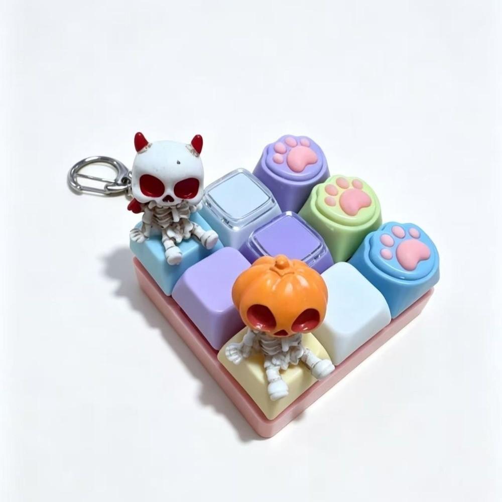 Cat Paw Keycap Fidget Keychain Christmas Snowman Fidget Button Keycap Pendant Office