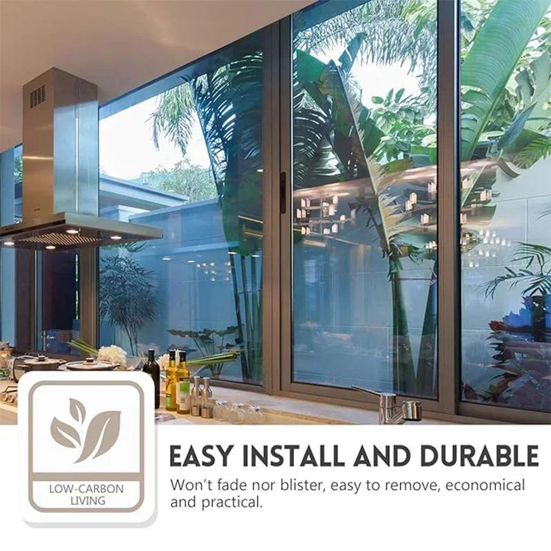 Glass Privacy Film One Way Daytime Privacy Static Cling Sun Blocking Anti Uv Reflective Window Tint For Home And Office