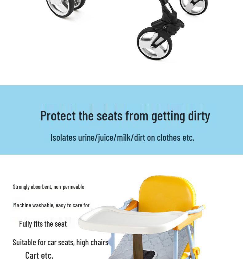 Wasserdichte, schmutzabweisende Baby-Sitz- und Kinderwagenpolster für Esszimmerstühle