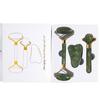 Jade Massagegerät Set: Jade Roller, Stacheliger Gesichtsmassager & Gua Sha Brett