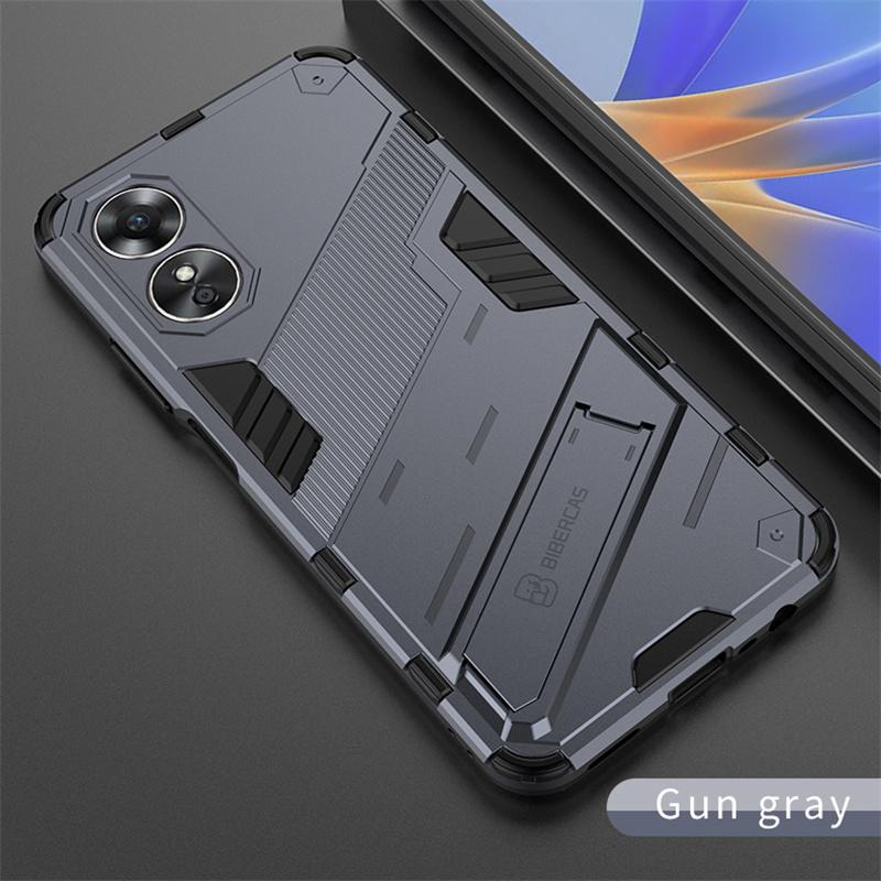 

Для Oppo A17 4G чехол противоударный магнитный держатель с подставкой Броня чехлы для телефонов для Oppo A17 2022 A 17 4G OPPOA17 CPH2477 задняя крышка For Oppo A17 серый