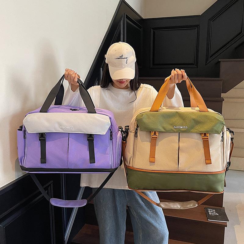 Fashion short-distance large-capacity travel bag Women's portable business trip lightweight luggage bag Expandable messenger sports fitness bag