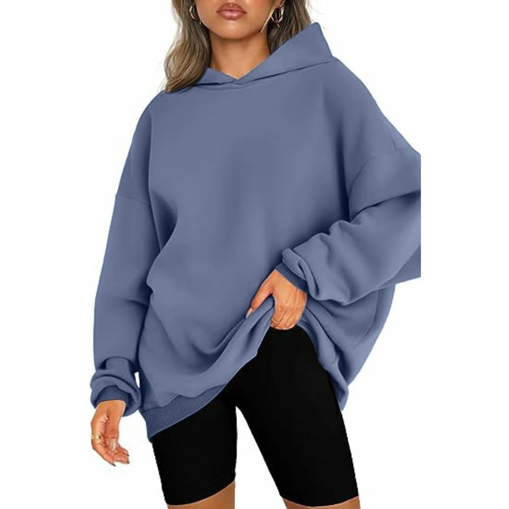 HNXC Damen-Kapuzenpullover und Sweatshirts mit modischem, lässigem, einfarbigem Druck und langen Ärmeln