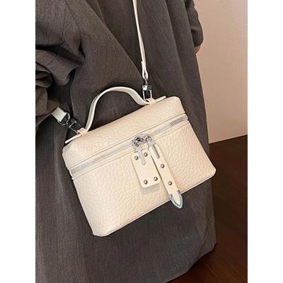 High-Grade Textured Commuter Small Box Bag Women Fashion PU Leather Flap Design Crossbody Bag New Trendy Lady Handbags