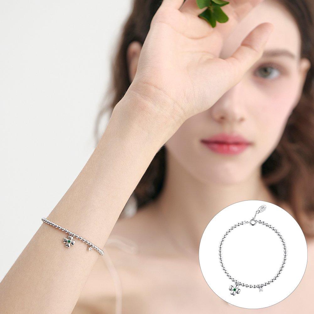 [Rosemont] Silver Clover Ball Bracelet Ra24B22J