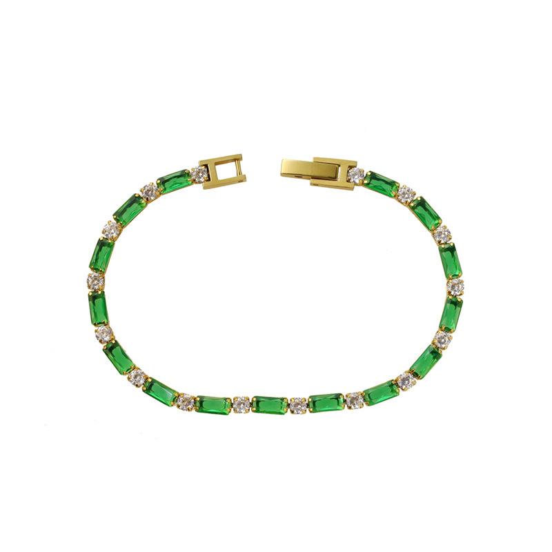Light Luxury Girls Titanium Steel Colored Diamond Gold Bracelet Does Not Fade, Light Luxury High-End Stainless Steel Jewelry