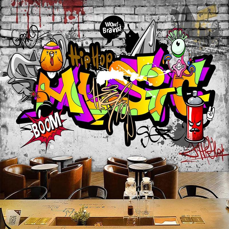 Graffiti 3D Tapete Street Art Wandmalerei Wohnzimmer Heimwerker Café Restaurant Bar Ktv Wandbild
