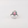 Rosa Turmal Edelstein 925 Sterling Silber Designer Damenring Für Damen RR-84-1