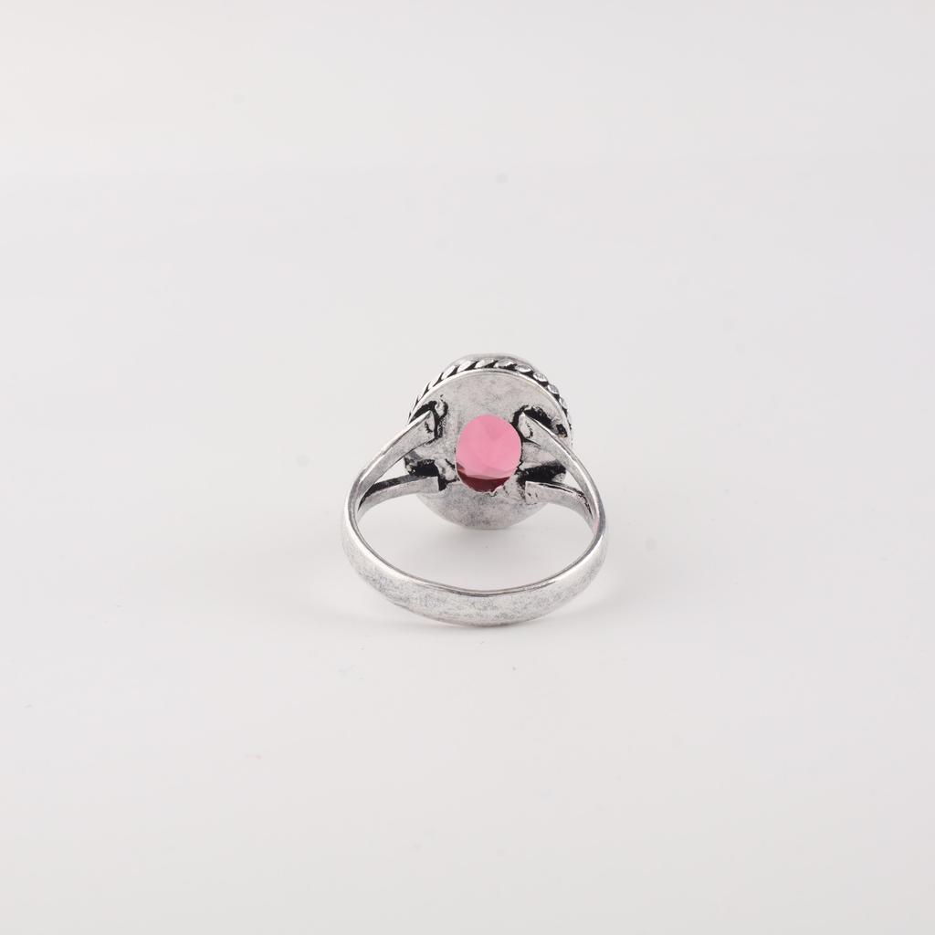 Rosa Turmal Edelstein 925 Sterling Silber Designer Damenring Für Damen RR-84-1