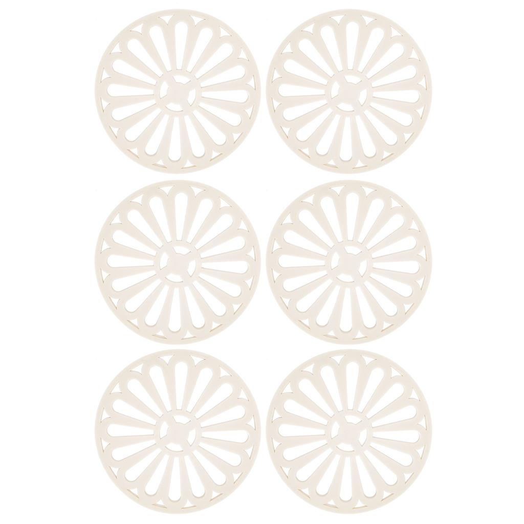 6 ks Podložka pod sklenici Kulatá Zesílená Kreativní Izolační podložka Kuchyňská Stolní podložka Domácí potřeby Béžová