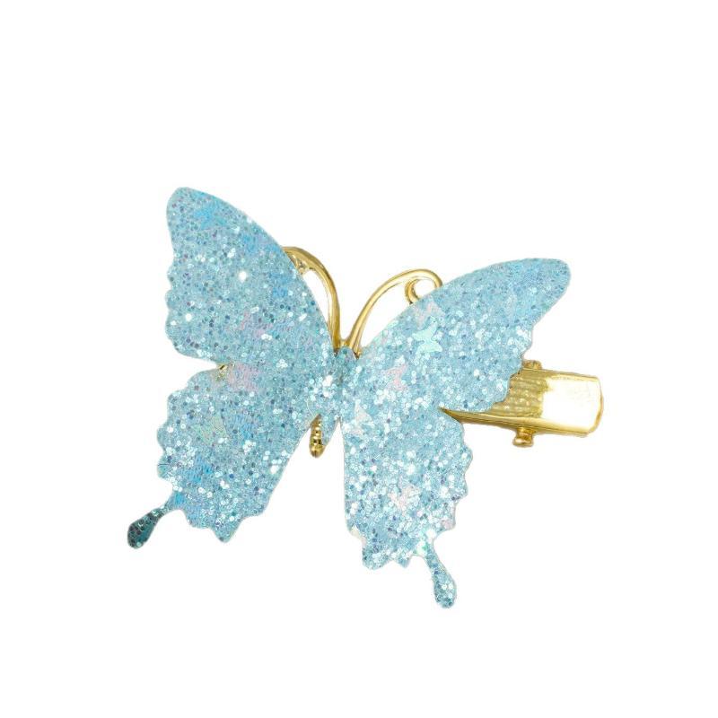 Lovely Glitter Butterfly Hair Clips Non Slip Durable Hair Pins for Little Girls Birthday Party Favor Daily Wear